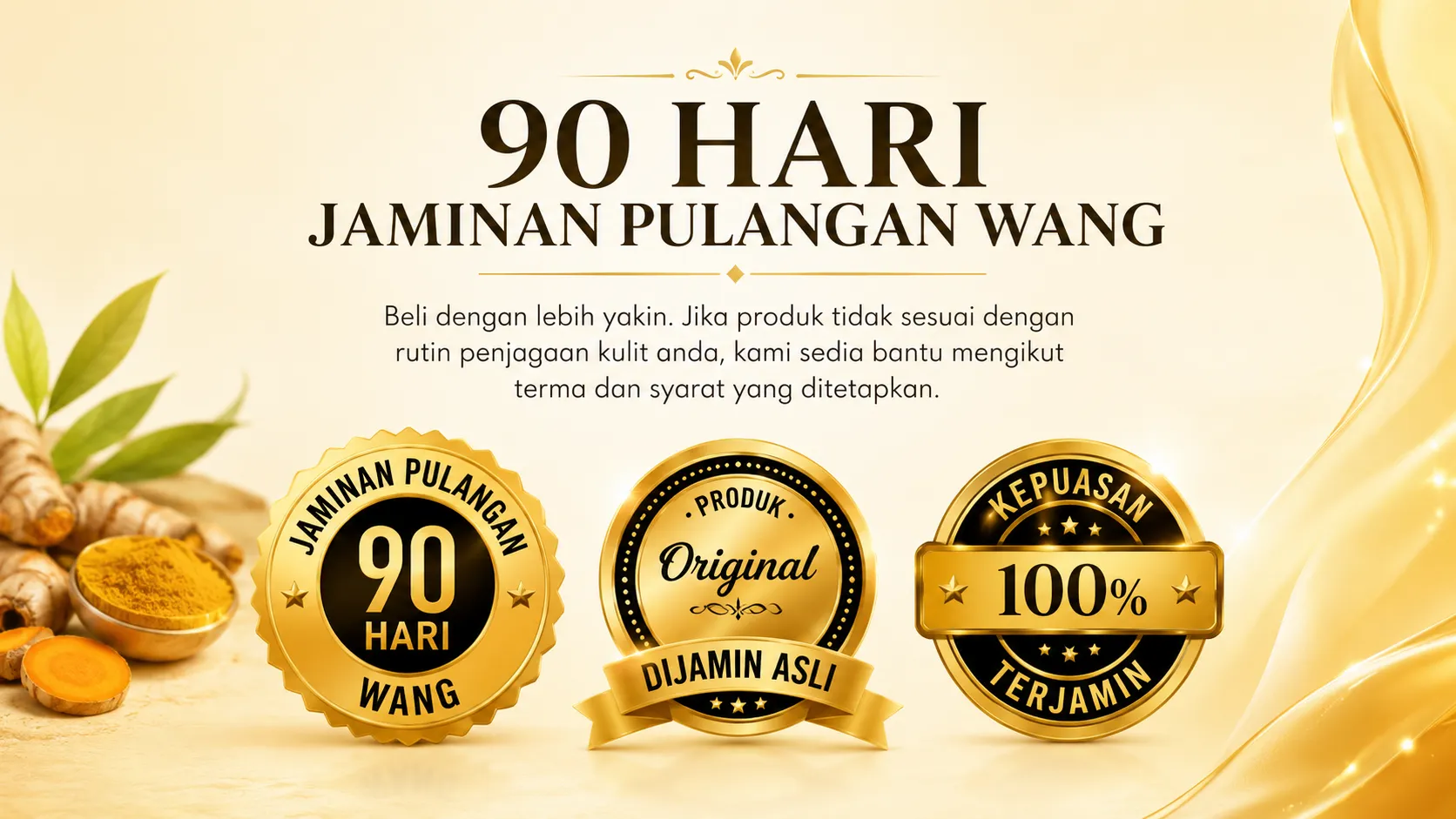 Jaminan pembelian Lulur Kunyit Akar Manis